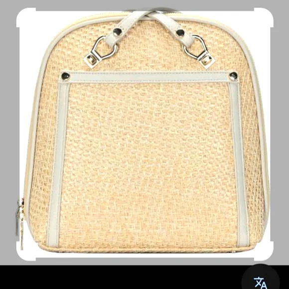Chic Cream and Tan Backpack Convertible Leather Backpack – Coconut Cream – Smallwoods main image 4